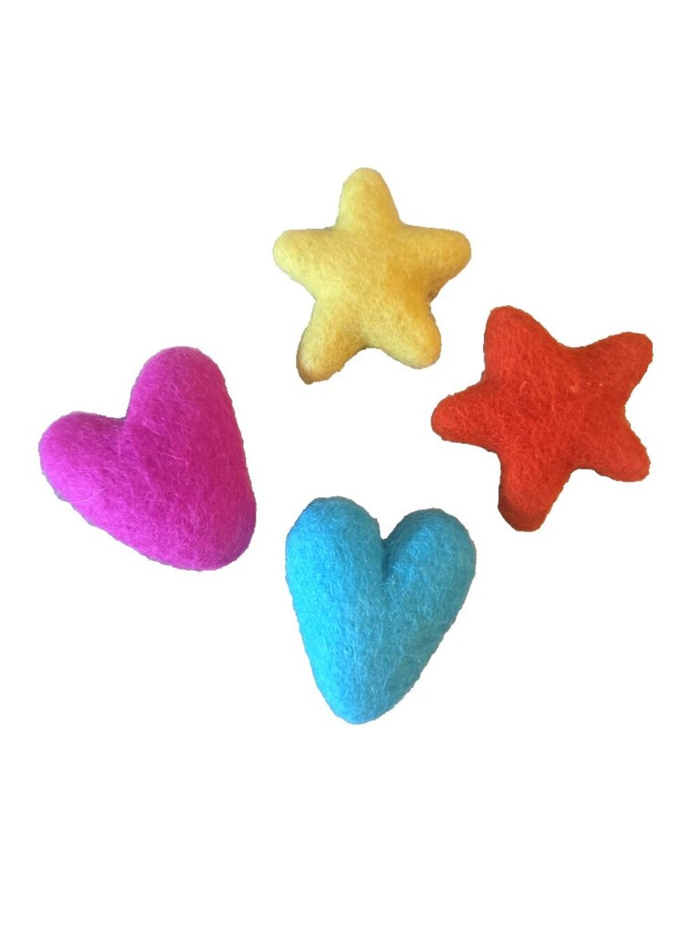 Set of 3 Felt Wool Stars and Hearts Sachets Crafts Bowl Filler